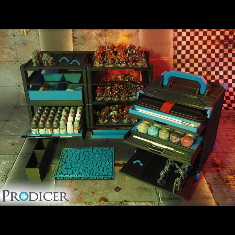 Hobby ProBox - portable & modular transport system for painting miniatures (86 STL files)