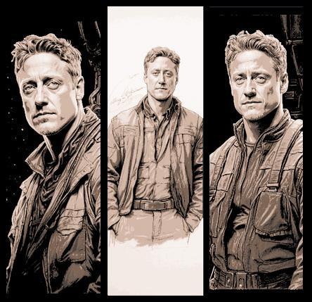 Fan Art Set of 3 Bookmarks - Concept Art Variations on Firefly & Serenity Character Hoban Washburne