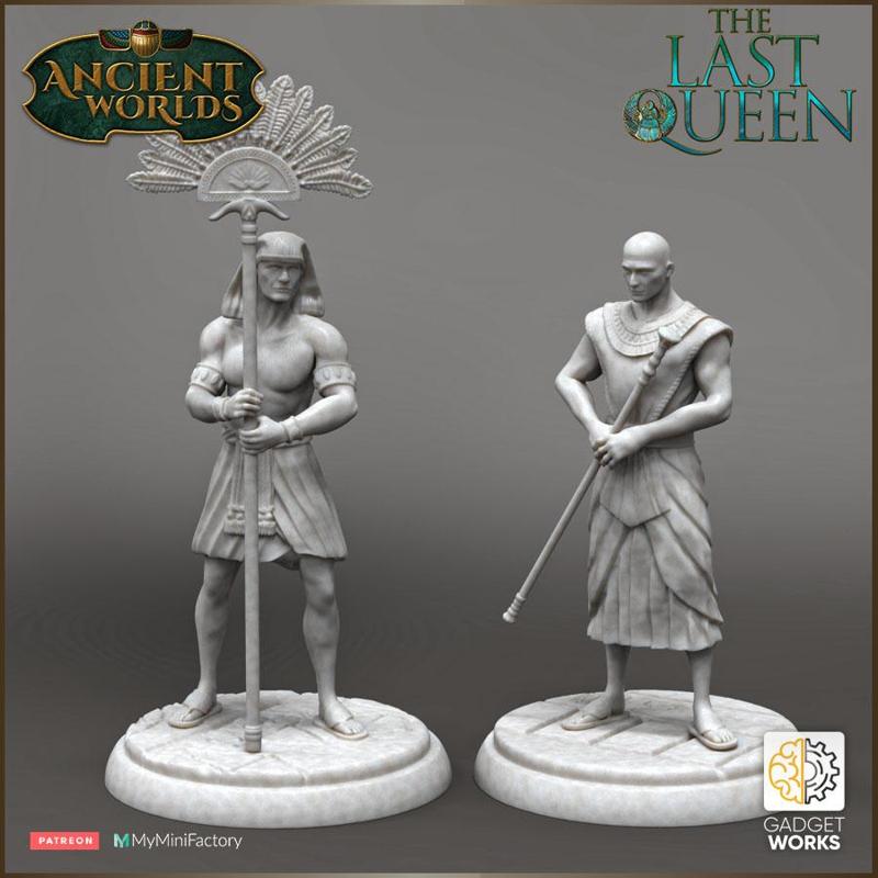 Egyptian palace servants, vizier and Fan-bearer