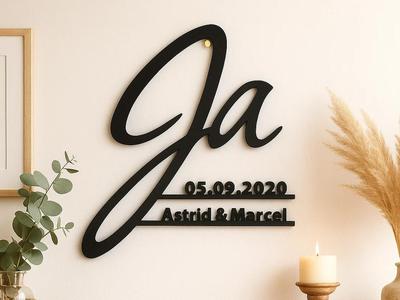 Wedding Wall Decor "Yes" with customizable names