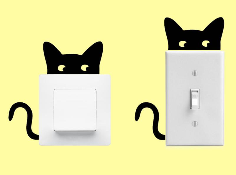 Cat head with tail light switch design
