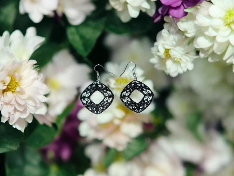 Flowers in the frame earrings