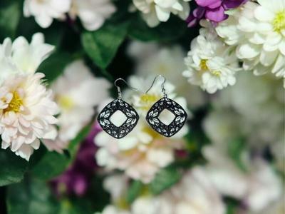 Flowers in the frame earrings