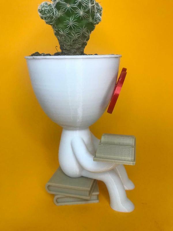 Robert book planter - reader planter