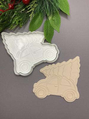 Christmas Car with Tree Cookie Cutter and Stamp