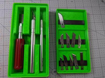 Gridfinity: X-ACTO hobby knifes and blades storage trays