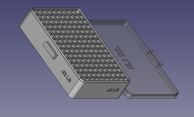 .22 Long Rifle, Head Up, Snug Snap Latch Modular Ammo Box