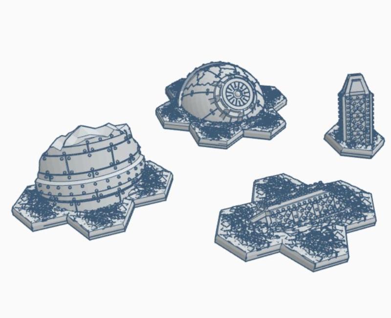 Destroyed Tech Cult Scatter Ruins Hex Based