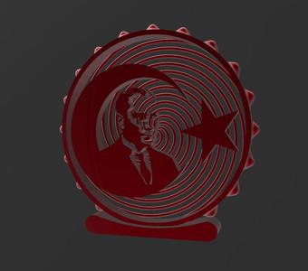 Atatürk _ Bayrak - Quick Print Gift - 2D - NO SUPPORT