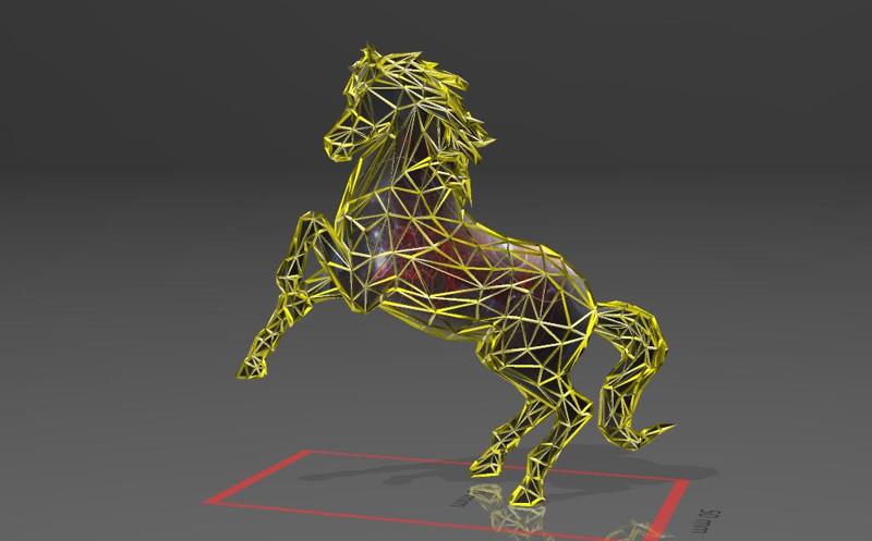 This Horse Figure Can't Be Missed - Low Voronoi Style - Single Spider Web - LowPoly - Perfect Design - Easy Print - Decor