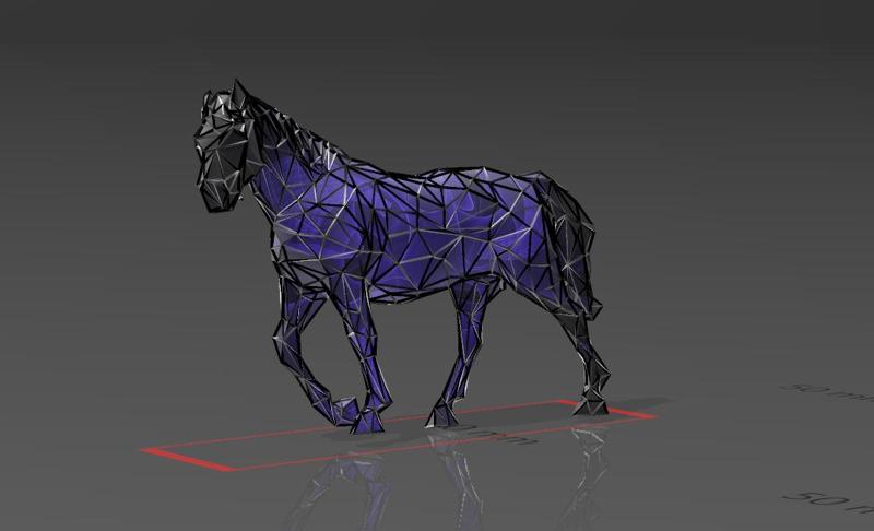 Horse 21 - Low Voronoi Style - Single Spider Web - LowPoly - Perfect Design - Easy Print - Decor