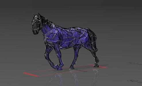 Horse 21 - Low Voronoi Style - Single Spider Web - LowPoly - Perfect Design - Easy Print - Decor