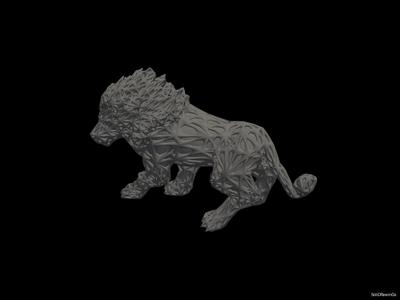 Golden Roar Lion - Voronoi Style - Spider Web - LowPoly - Perfect Design - Easy Print - Decor