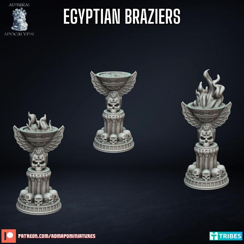 Egyptian Braziers (Pre-supported)