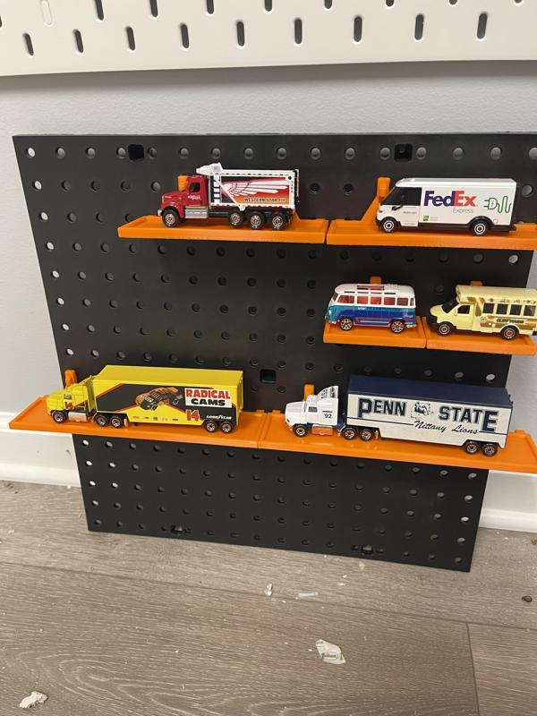 Hotwheels / Matchbox /Tomica Diecast Display Shelf For Standard Pegboard