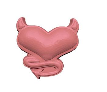 Devil Heart  STL FILE FOR 3D PRINTING - LASER CNC ROUTER - 3D PRINTABLE MODEL STL MODEL STL DOWNLOAD BATH BOMB/SOAP