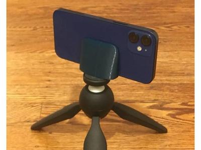iPhone Tripod Mount using 3M tape and 1/4-20 nut glued in