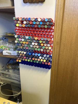 Wallmount Vallejo style paint rack