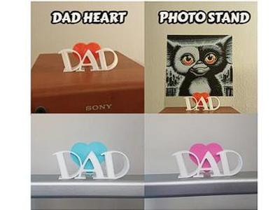 DAD HEART - PHOTO -PICTURE STAND - IN SPLIT PARTS