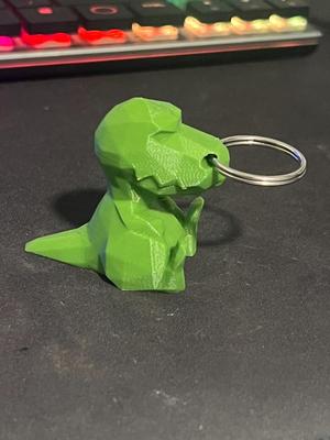 cute low poly t-rex keychain