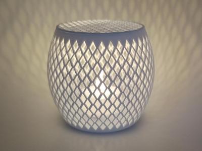 Mesh Tealight Holder with Lattice Design Lid and LED