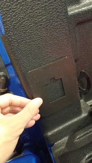 Ford Maverick 12V outlet Cover Bed Liner Cut Out improvement.