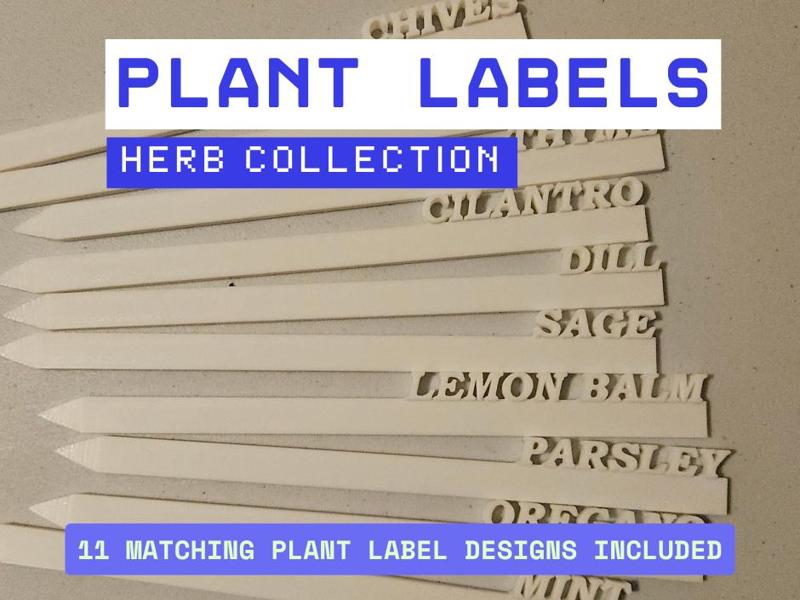 Plant Label Sampler Set – Five Herb Labels