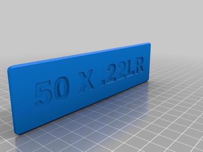 22LR box lid with text