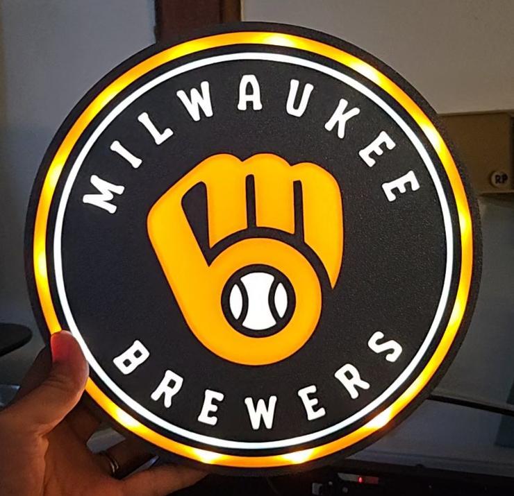 (AMS) Milwaukee BREWER'S MLB Light Box