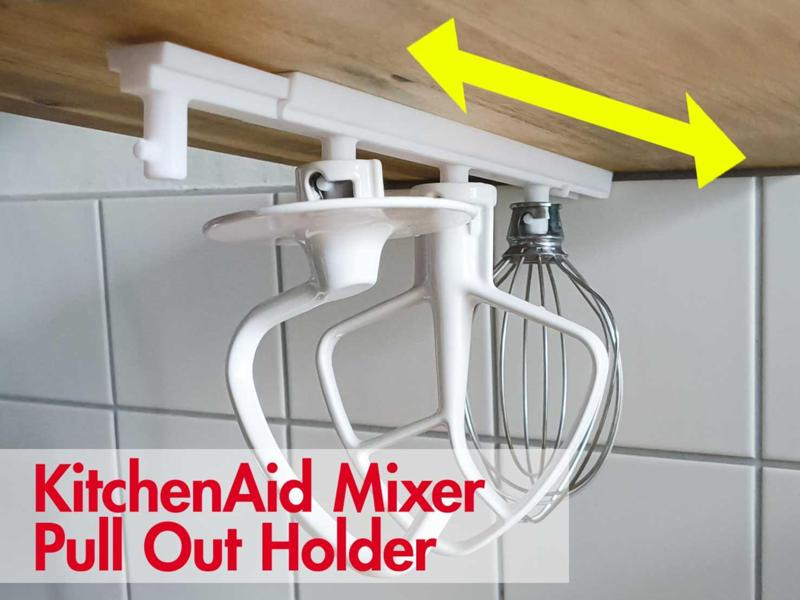 Pull-Out KitchenAid Attachment Holder for 4 Tools