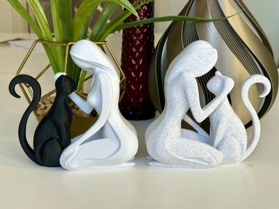 Cat love sculpture
