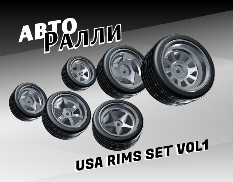 USA Rims Set Vol.1 - 1 64 Diecast Addons for SLA printing