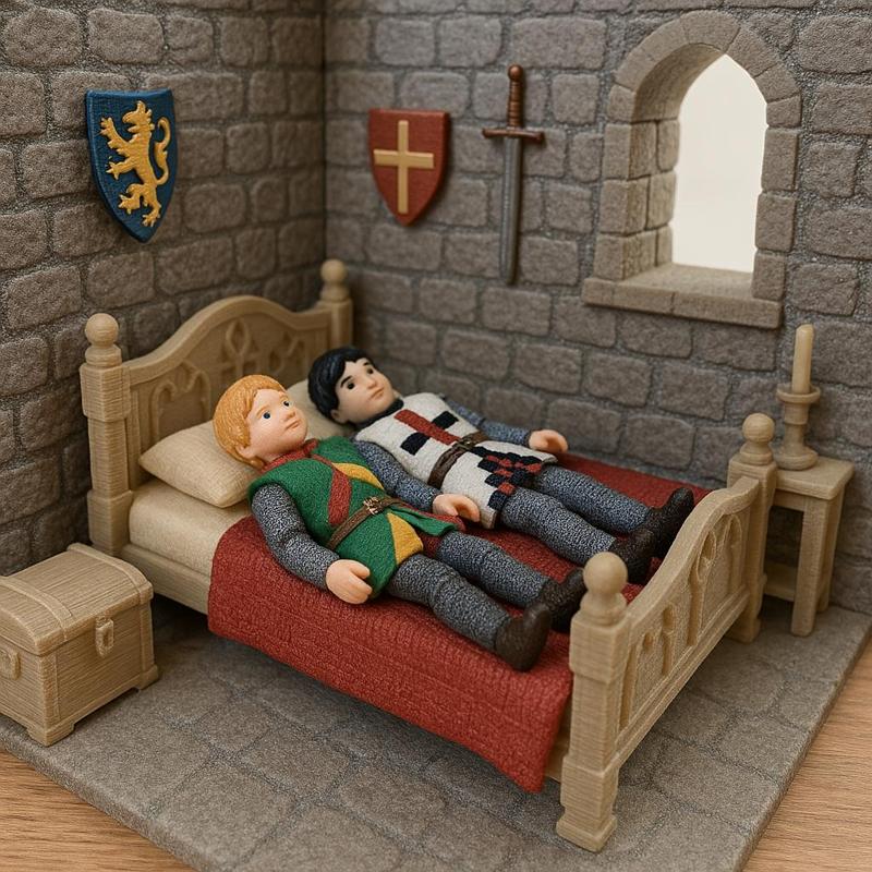 Château-fort médiéval au 1/12 eme - Partie 03 - la chambre des chevaliers