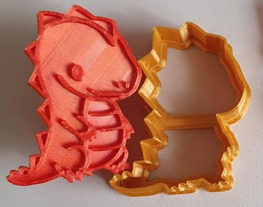Cute Dino Cookie Cutter and Stamp
