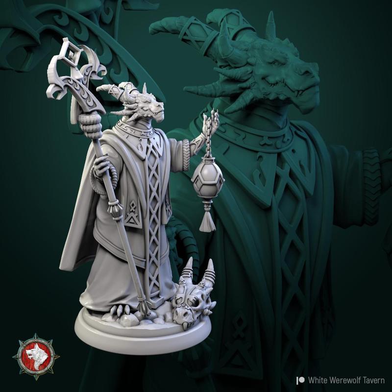 Dragonborn High Priest 32mm pre-supported