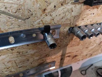 1/2" bit socket holder for tool storage rail 