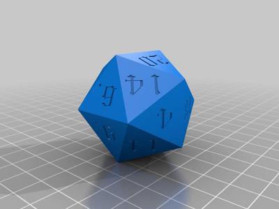 d20 with numbers