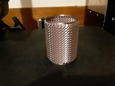 Tile Pattern Cylindrical Vase/ Container