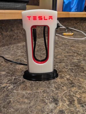Tesla Supercharger with switchable lights & aluminum sides