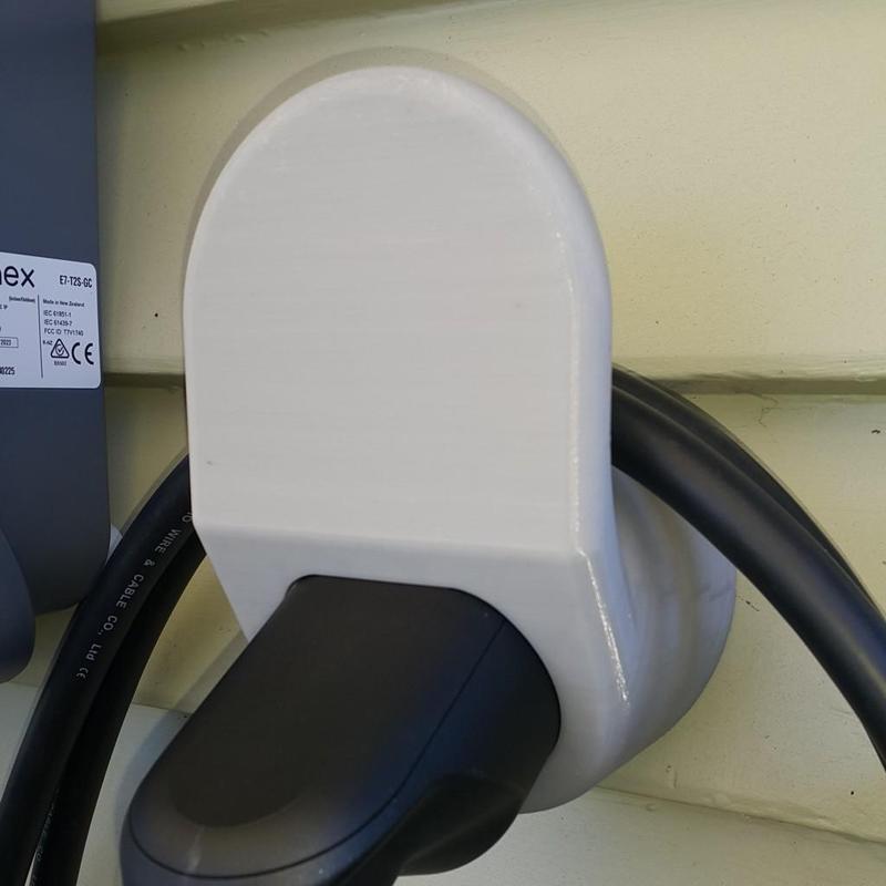 Type 2 EV charging plug and cable hanger. 