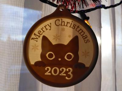 Cat Christmas Ornament 2023