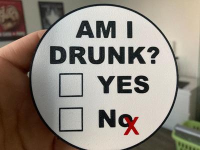 Alcohol test coaster