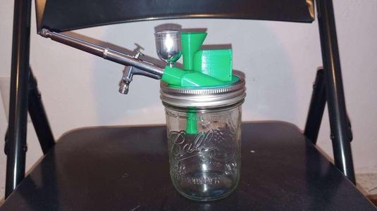 Airbrush Cleaning Bottle - Wide Mouth Mason Jar lid