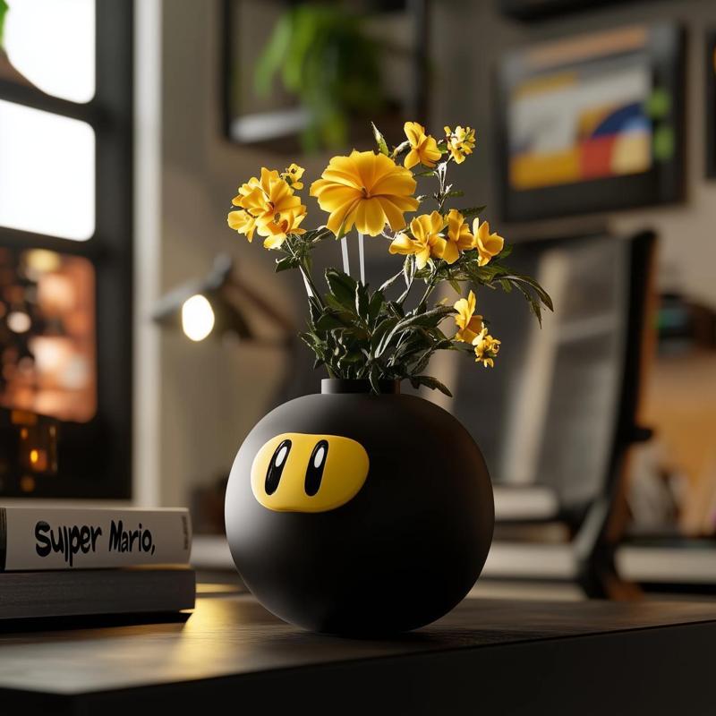 Ninja Bomb Vase – Mario-Inspired Fan Art 3D Printable Design