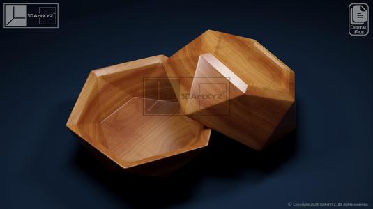 Hexagonal Bowl 2 - CNC Files for Wood (STL)