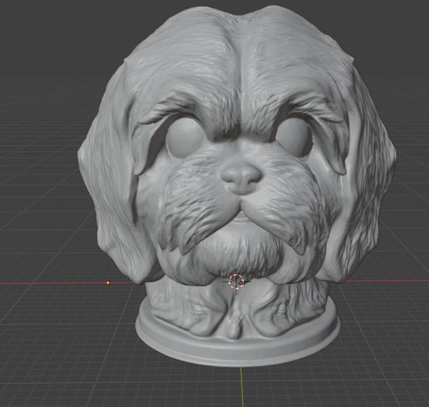 realistic bust shihtzu dog