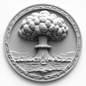 nuke zone you onlt get one coin token wall art (double sided)