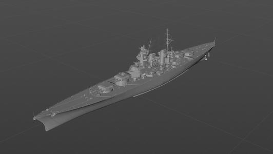 Digital model of the battleship Grosser Kurfürst
