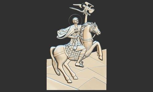 Saint Philopater Mercurius 3d relief printable cnc model