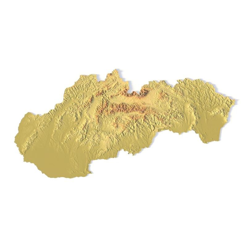 Slovakia Topographic Map – 3D Model for 3D Printing & CNC Carving